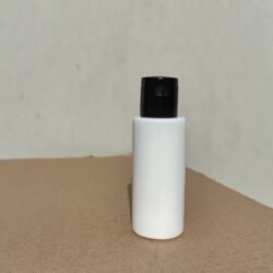 50ML WHITE CYLINDER BOTTLE WITH BLACK CAP