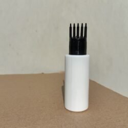 50ML WHITE CYLINDER BOTTLE WITH BLACK COMB