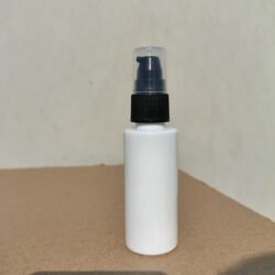 50ML WHITE CYLINDER BOTTLE WITH BLACK PUMP