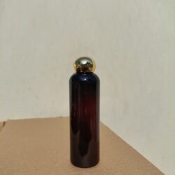 200ML AMBER  ROUND BOTTLE WITH GOLD DOOM CAP