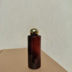 200ML AMBER  CYLINDER BOTTLE WITH GOLD DOOM CAP