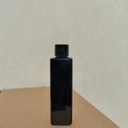 200ML BLACK SQUARE BOTTLE WITH BLACK CAP