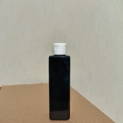 200ML BLACK SQUARE BOTTLE WITH WHITE CAP