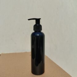 200ML BLACK ROUND BOTTLE WITH BLACK DISPENSER