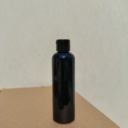 200ML BLACK ROUND BOTTLE WITH BLACK CAP