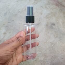 100ML CLEAR CYLINDER BOTTLE WITH BLACK MIST