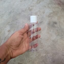 100ML CLEAR CYLINDER BOTTLE WITH WHITE CAP