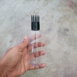 100ML CLEAR CYLINDER BOTTLE WITH BLACK COMB
