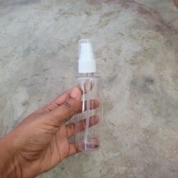 100ML CLEAR CYLINDER BOTTLE WITH WHITE PUMP