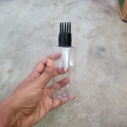 100ML CLEAR  SQUARE BOTTLE WITH BLACK COMB