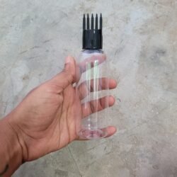 100ML CLEAR ROUND BOTTLE WITH BLACK COMB