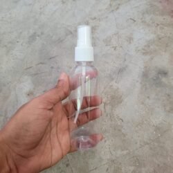 100ML CLEAR ROUND BOTTLE WITH WHITE MIST