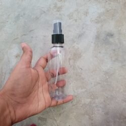 100ML CLEAR ROUND BOTTLE WITH BLACK MIST