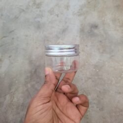 50ML CLEAR PET JAR WITH SILVER ALUMINIUM CAP