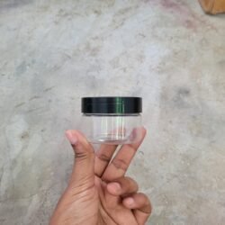 50ML CLEAR PET JAR WITH BLACK CAP