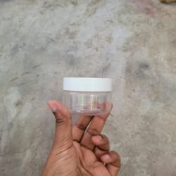 50ML CLEAR PET JAR WITH WHITE CAP