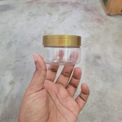 50ML CLEAR PET JAR WITH GOLD CAP