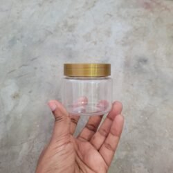 100ML CLEAR PET JAR WITH GOLD CAP
