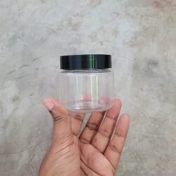 100ML CLEAR PET JAR WITH BLACK CAP