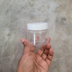 100ML CLEAR PET JAR WITH WHITE CAP